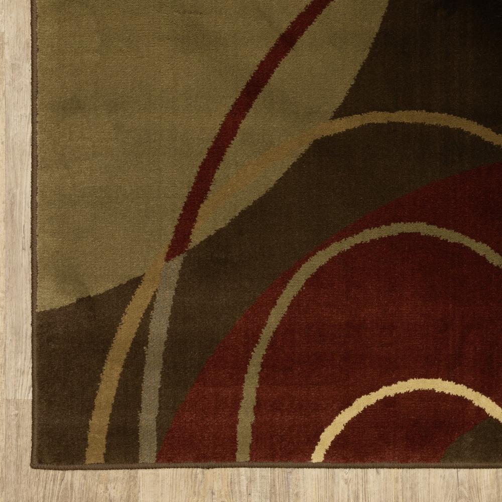 10'x13' Brown and Red Abstract  Area Rug - 383635. Picture 3
