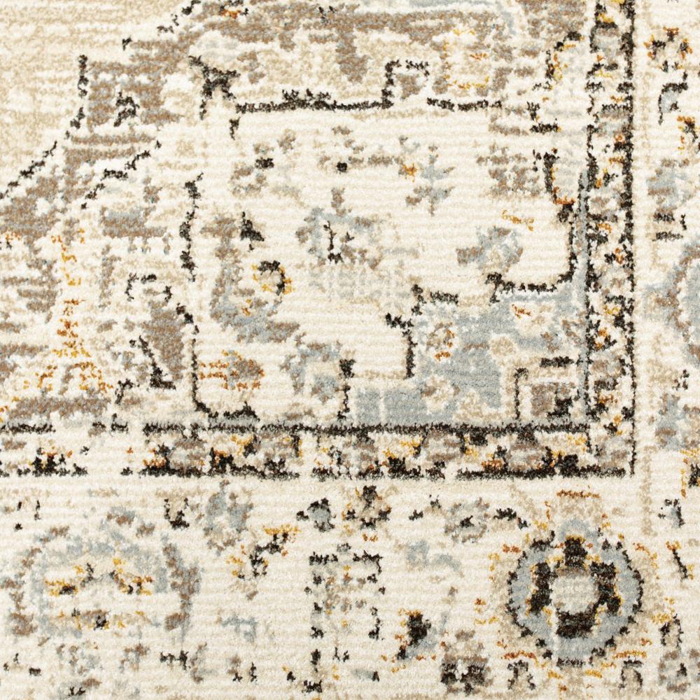 4'x6' Beige and Ivory Center Jewel Area Rug - 383639. Picture 3
