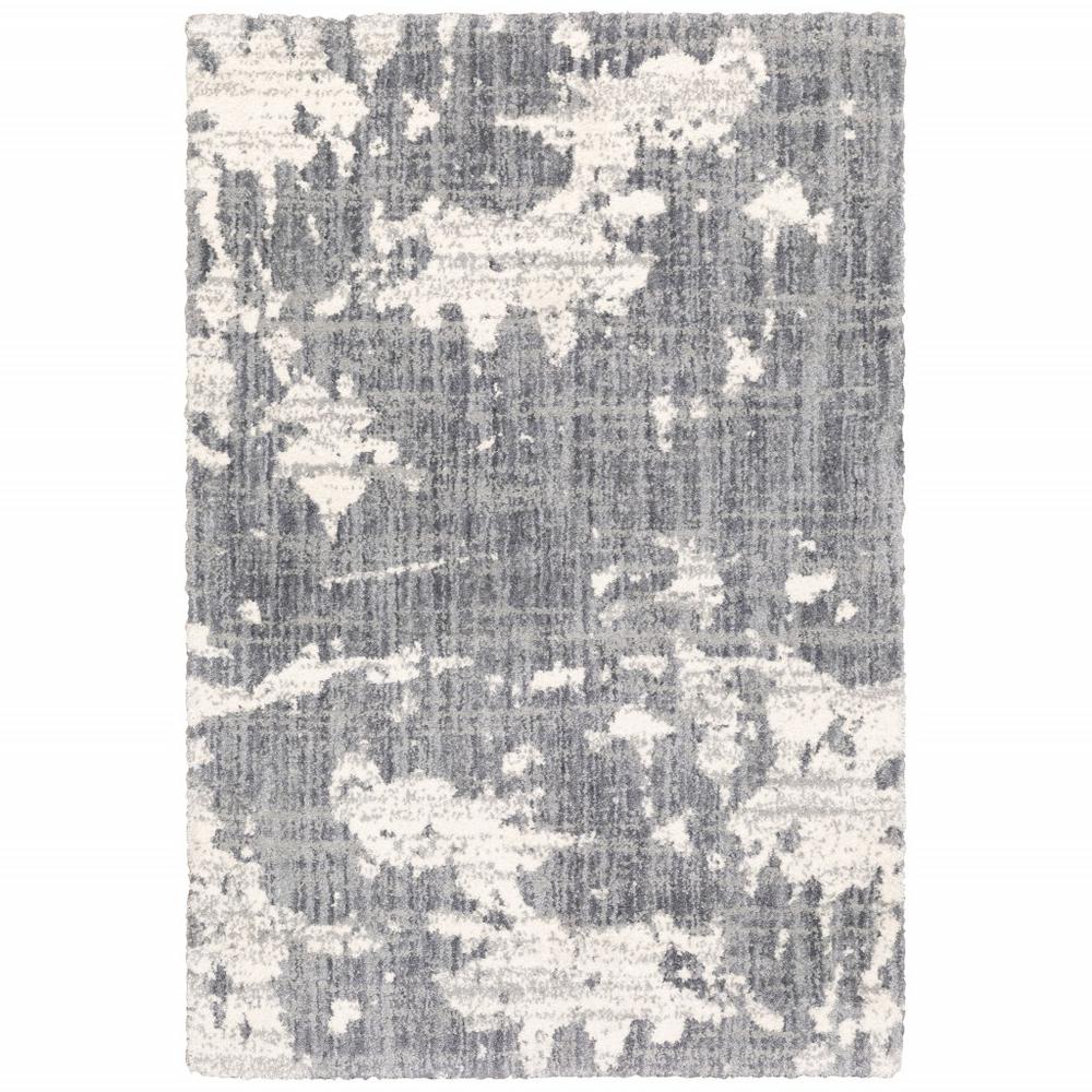 7'x9' Grey and Ivory Grey Matter  Area Rug - 383667. Picture 1