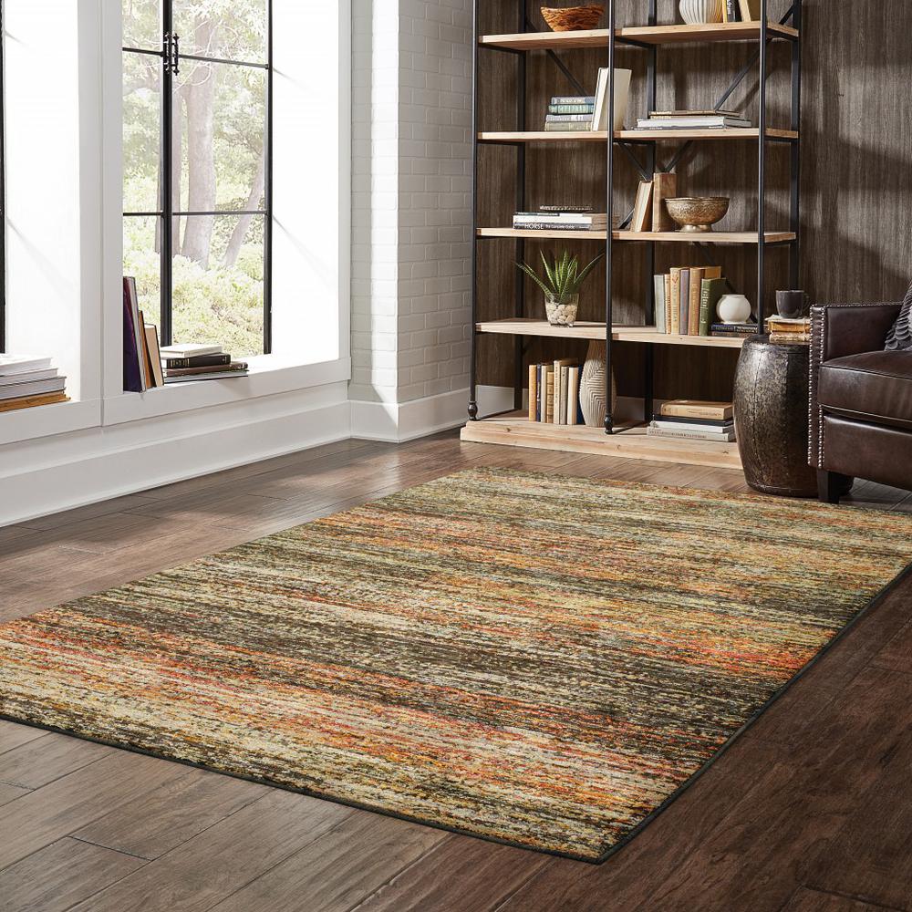 6'x9' Gold and Slate Abstract Indoor Area Rug - 383686. Picture 3
