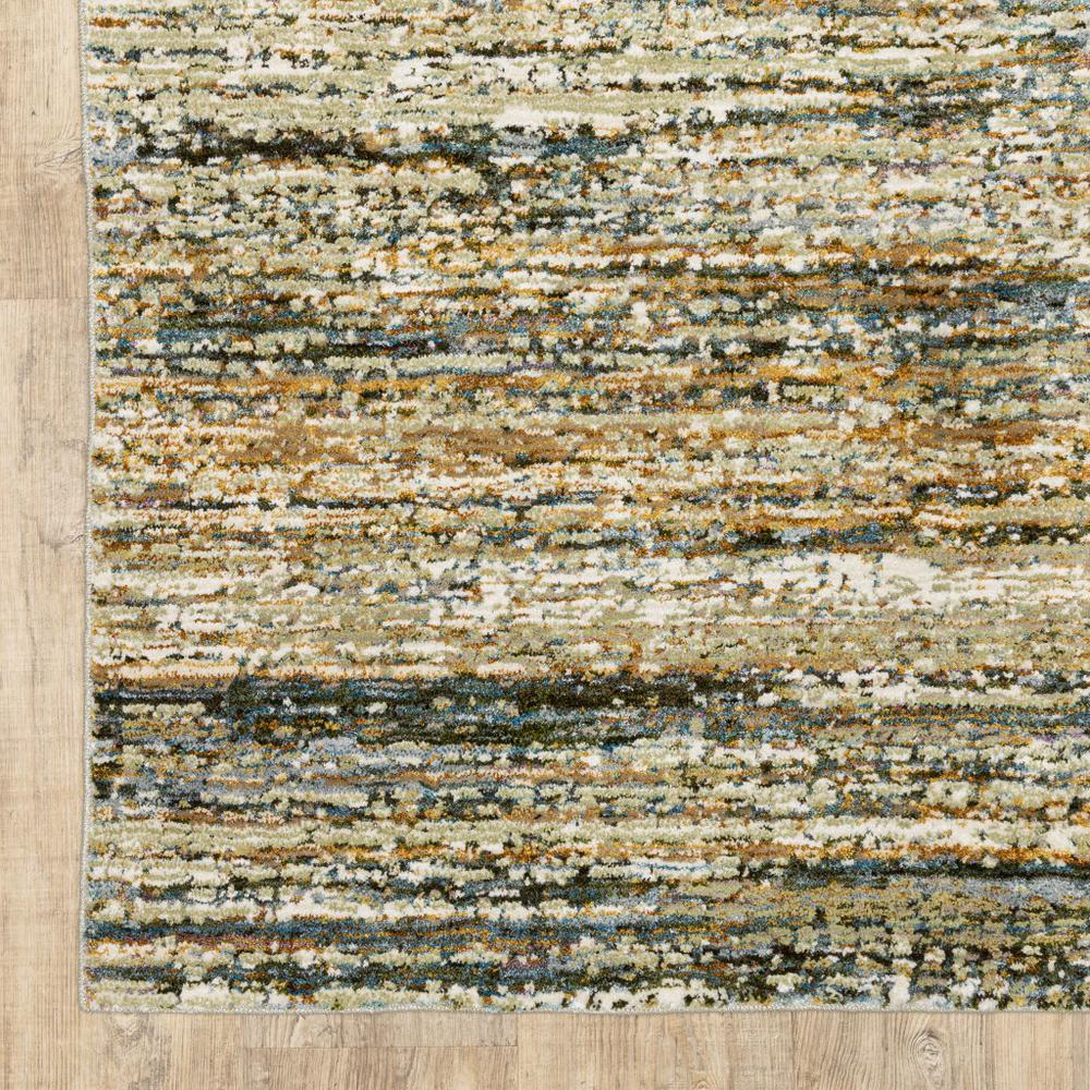 2'x8' Gold and Green Abstract Runner Rug - 383700. Picture 2