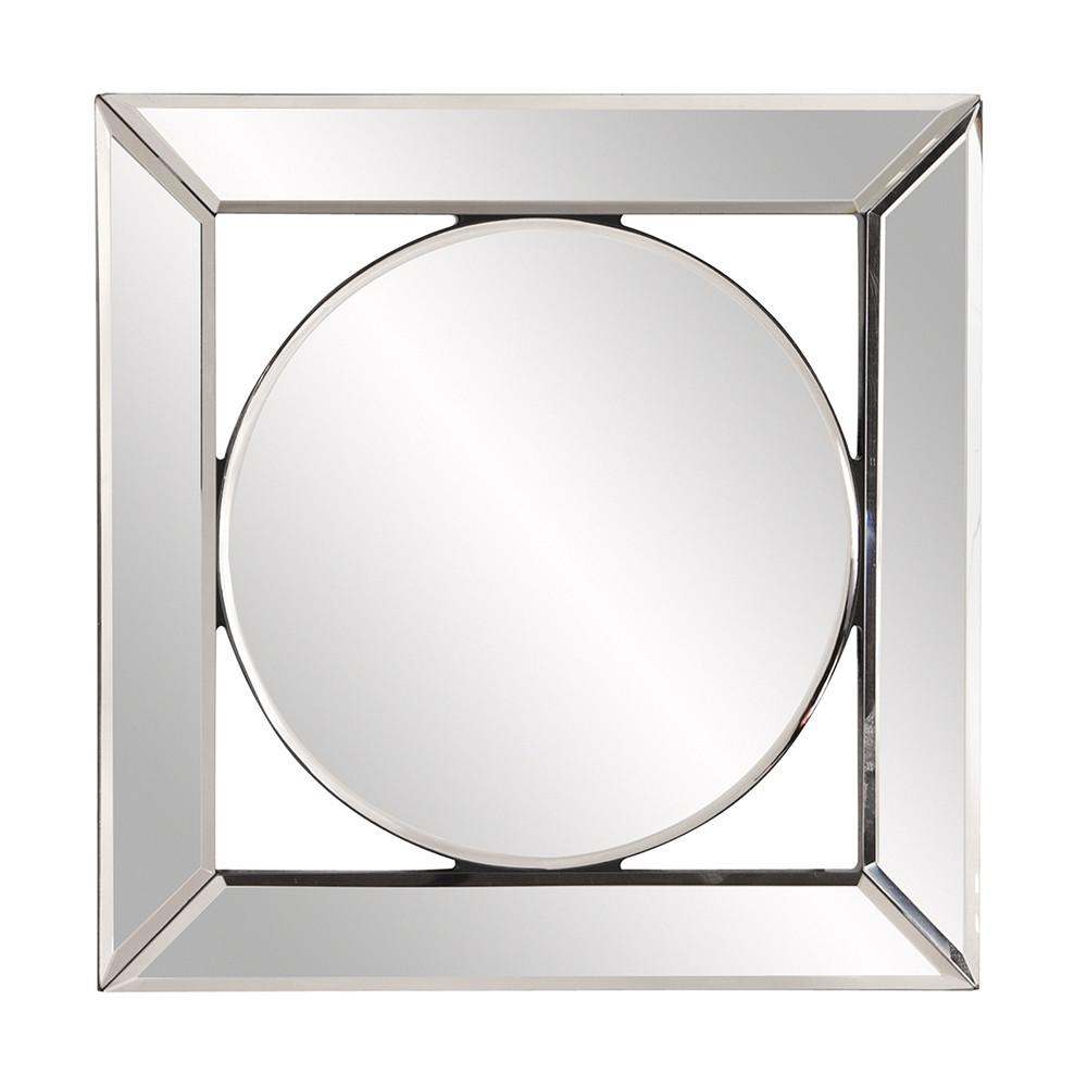 Square Mirror with Center Round Mirror - 383715. Picture 1