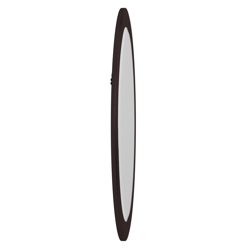 Oval Oil Rubbed Bronze Mirror with Wooden Grooves Frame - 383721. Picture 5