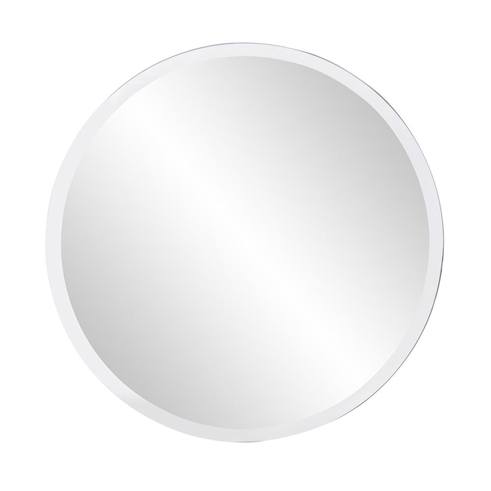 28" x 28" Minimalist Round Mirror with Beveled Edge - 383722. Picture 1