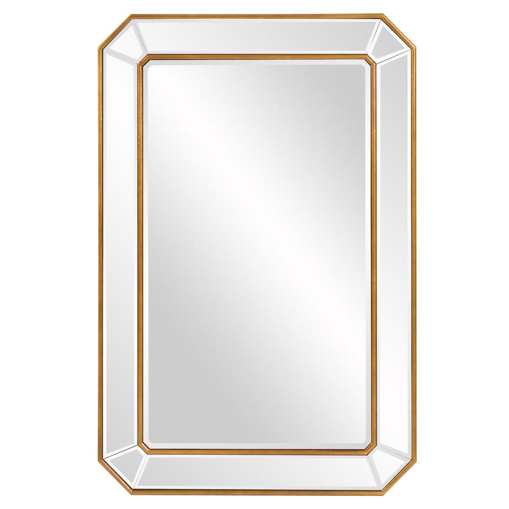 Recatngle Gold Leaf Mirror with Angled Corners Frame - 383725. Picture 1