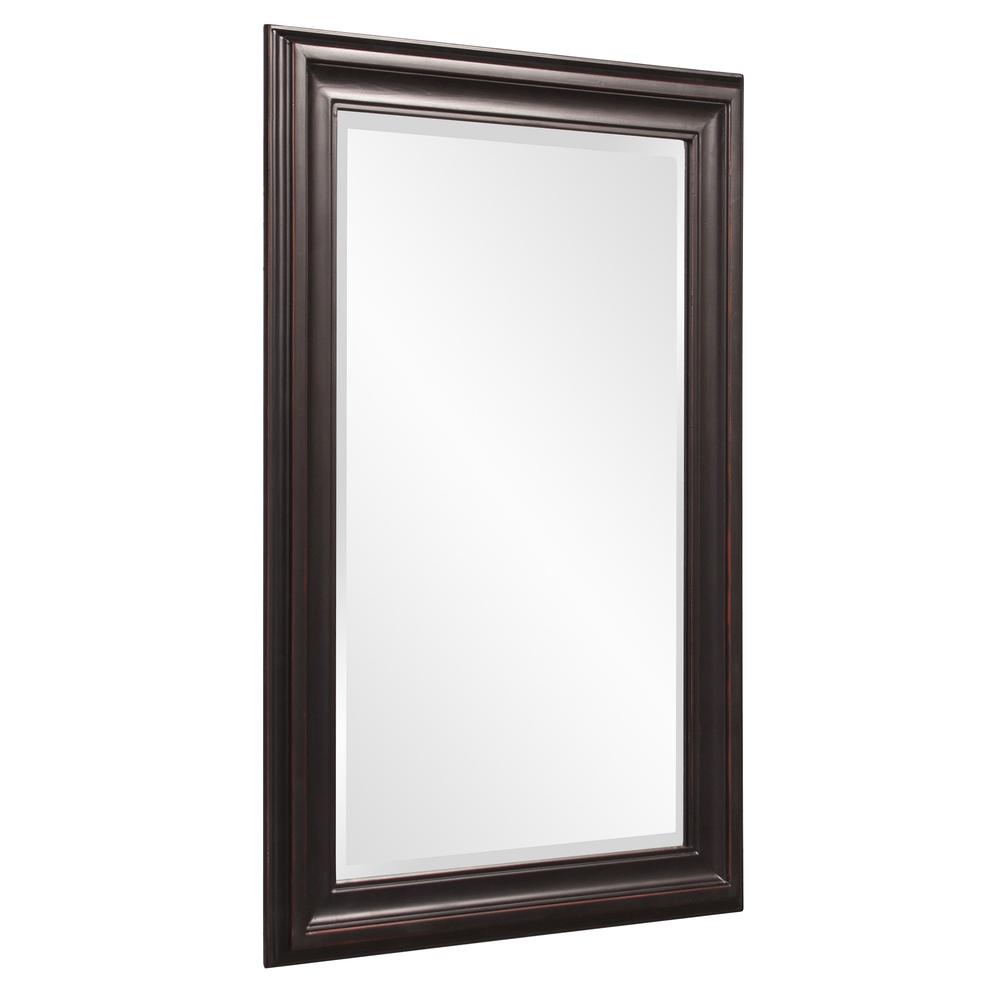 Rectangle Oil Rubbed Bronze Finish Mirror with Wooden Bronze Frame - 383729. Picture 3