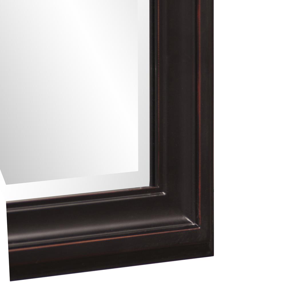 Rectangle Oil Rubbed Bronze Finish Mirror with Wooden Bronze Frame - 383729. Picture 5
