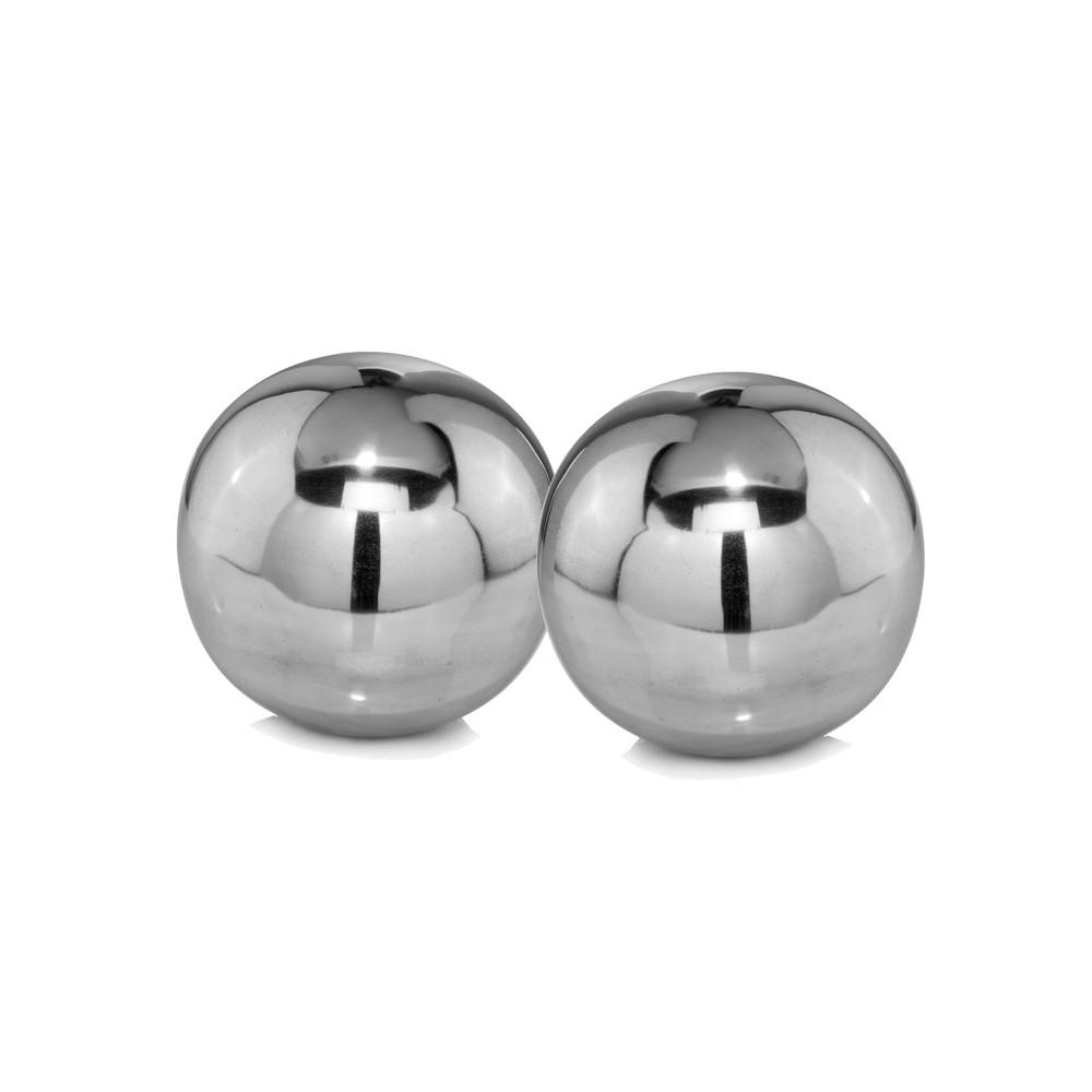 Set of Two Shiny Polished Aluminum Spheres - 383738. Picture 1