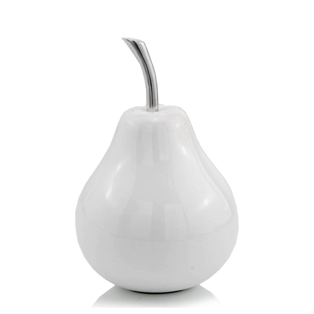 White Medium  Pear Shaped Aluminum Accent Home Decor - 383744. Picture 1