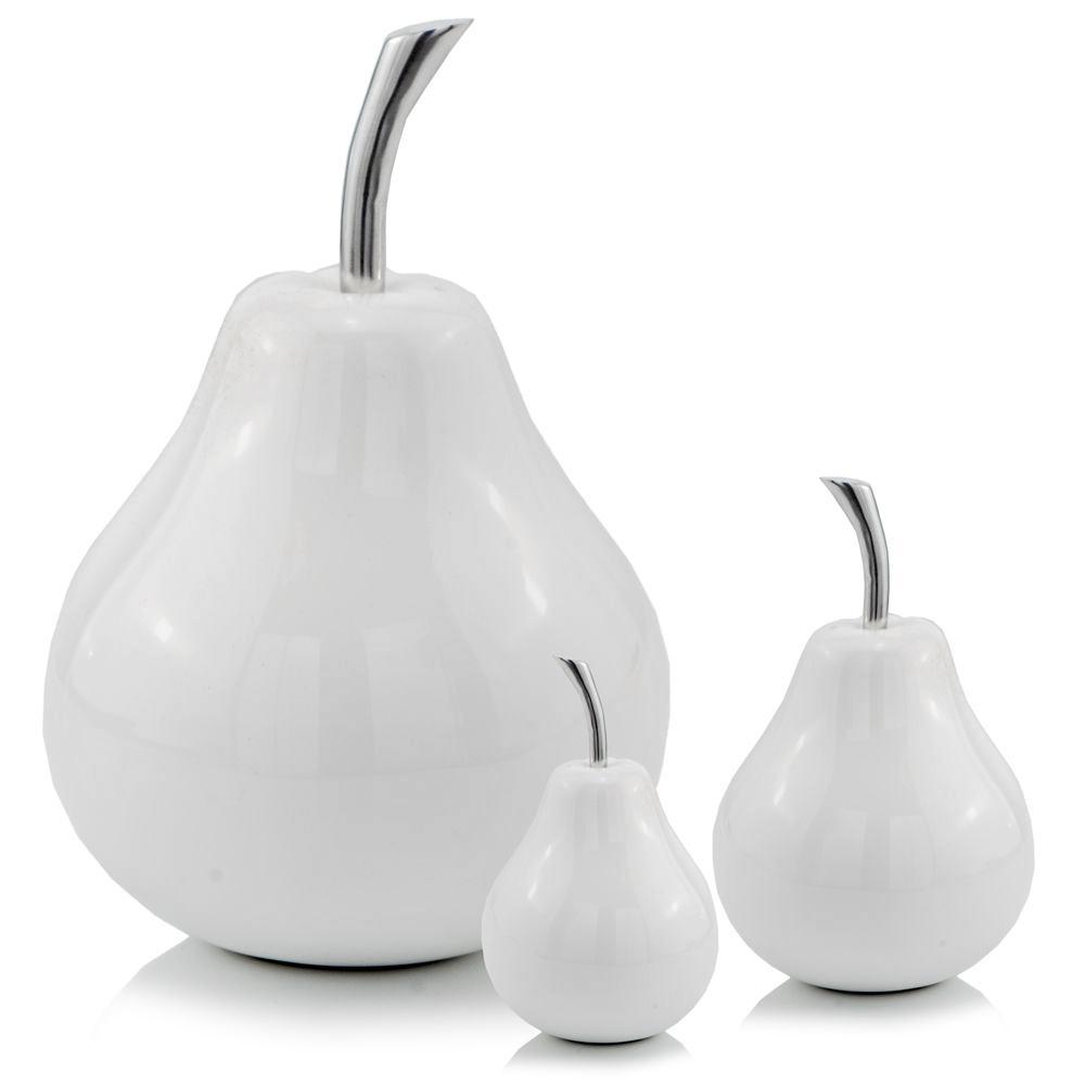 White Jumbo Pear Shaped Aluminum Accent Home Decor - 383754. Picture 2
