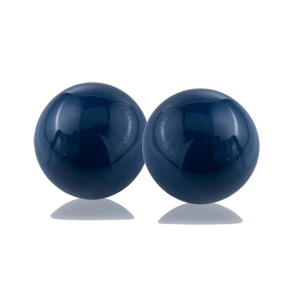 Set of 2 Blue Aluminum Decorative Spheres 3" - 383770. Picture 1