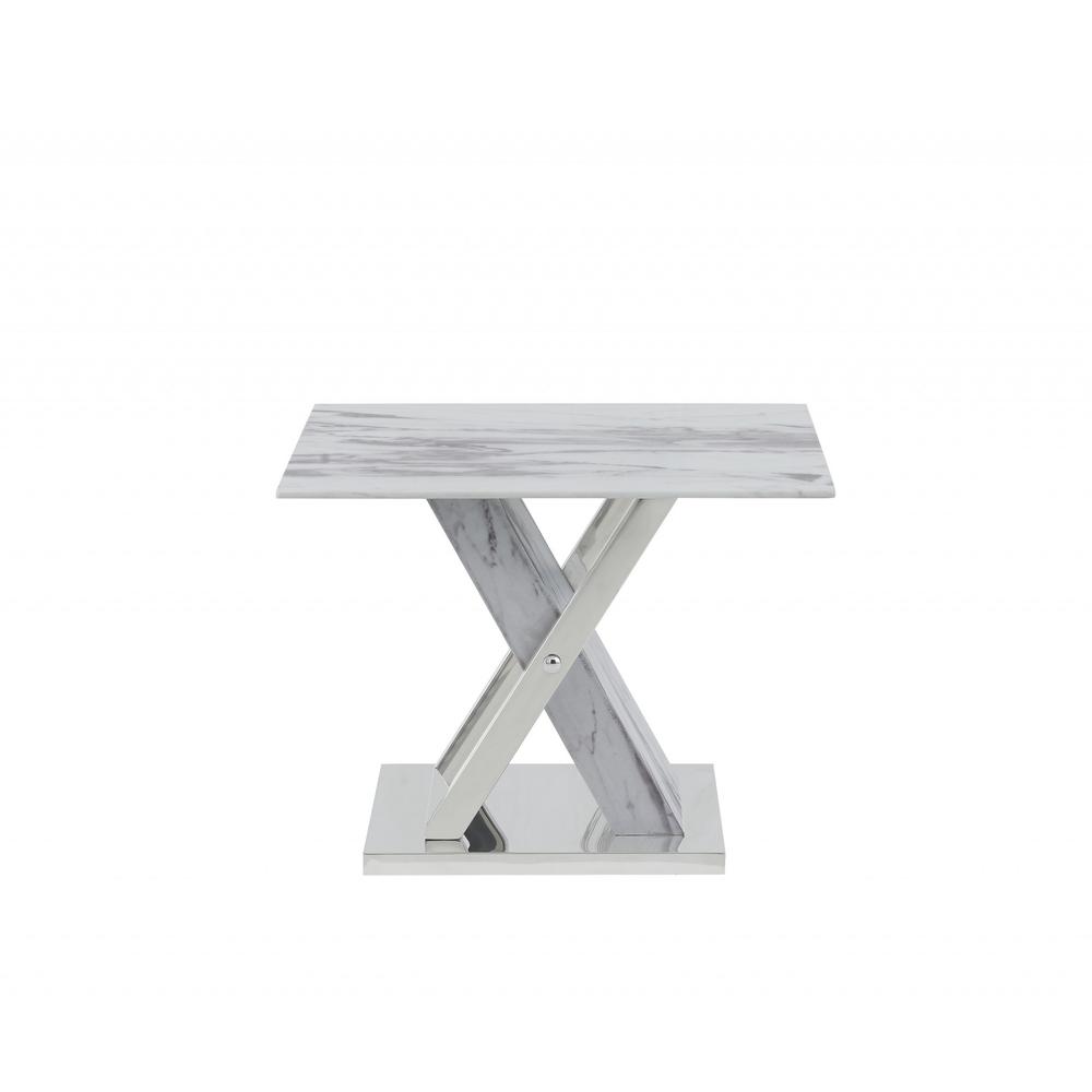 Elegant Marble Glass top End Table - 383821. Picture 1
