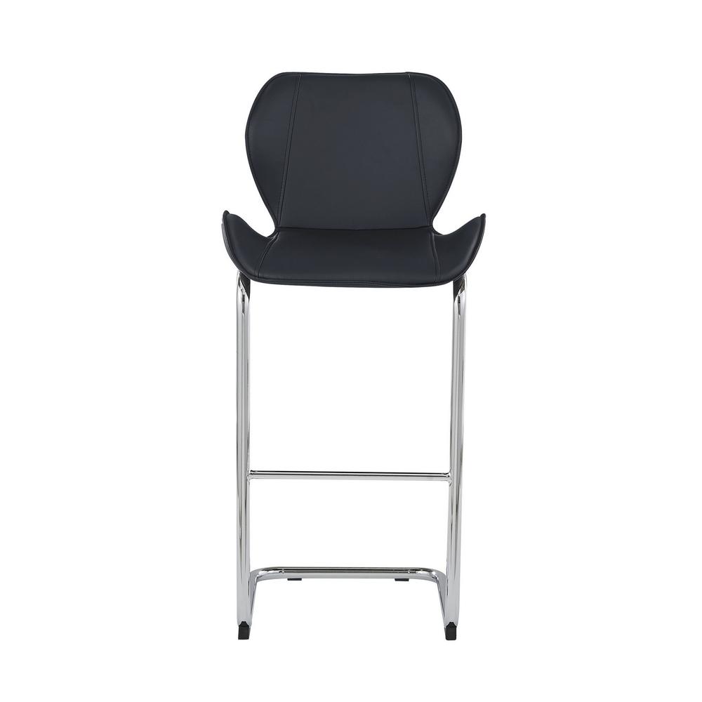 Set of 4 Modern Black Barstools with Chrome Legs - 383944. The main picture.