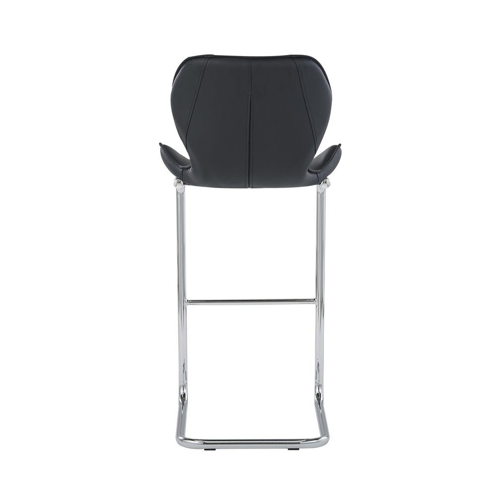 Set of 4 Modern Black Barstools with Chrome Legs - 383944. Picture 4