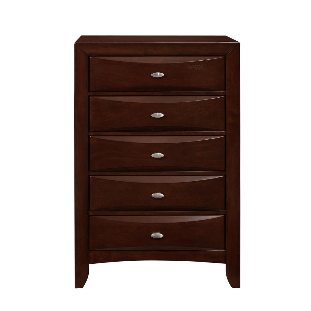 New Merlot Chest with 5 Chambared Drawer - 384020. Picture 1