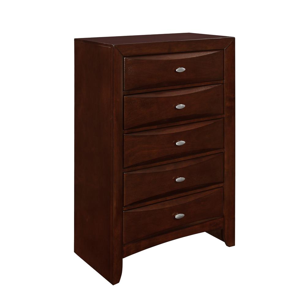 New Merlot Chest with 5 Chambared Drawer - 384020. Picture 2
