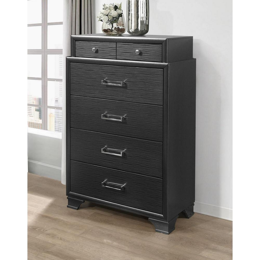 Grey Chest with 6 Drawers - 384058. Picture 3