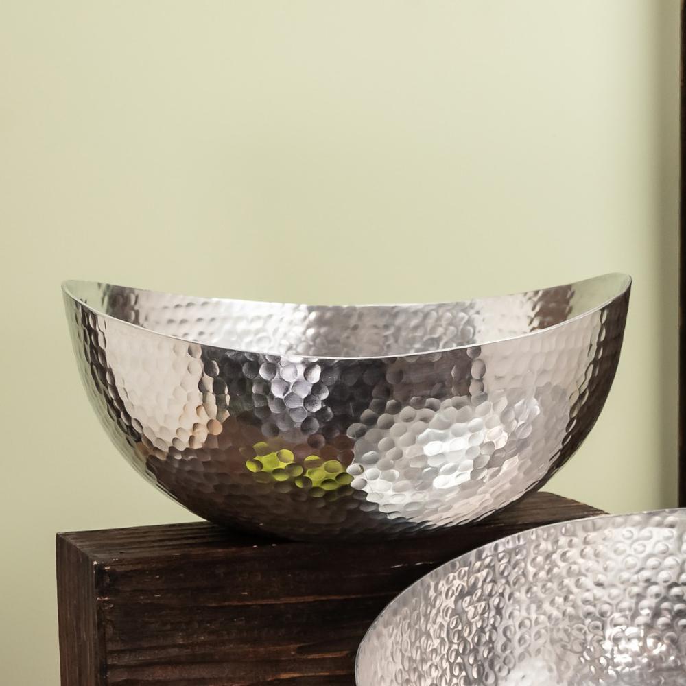 Handcrafted 12" Hammered Stainless Steel Centerpiece Bowl - 384086. Picture 2