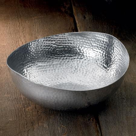 Handcrafted 12" Hammered Stainless Steel Centerpiece Bowl - 384086. Picture 3