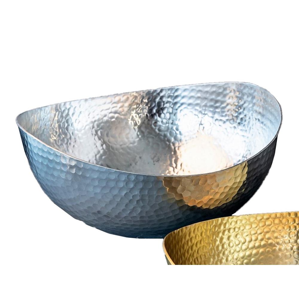 Handcrafted 12" Hammered Stainless Steel Centerpiece Bowl - 384086. Picture 7