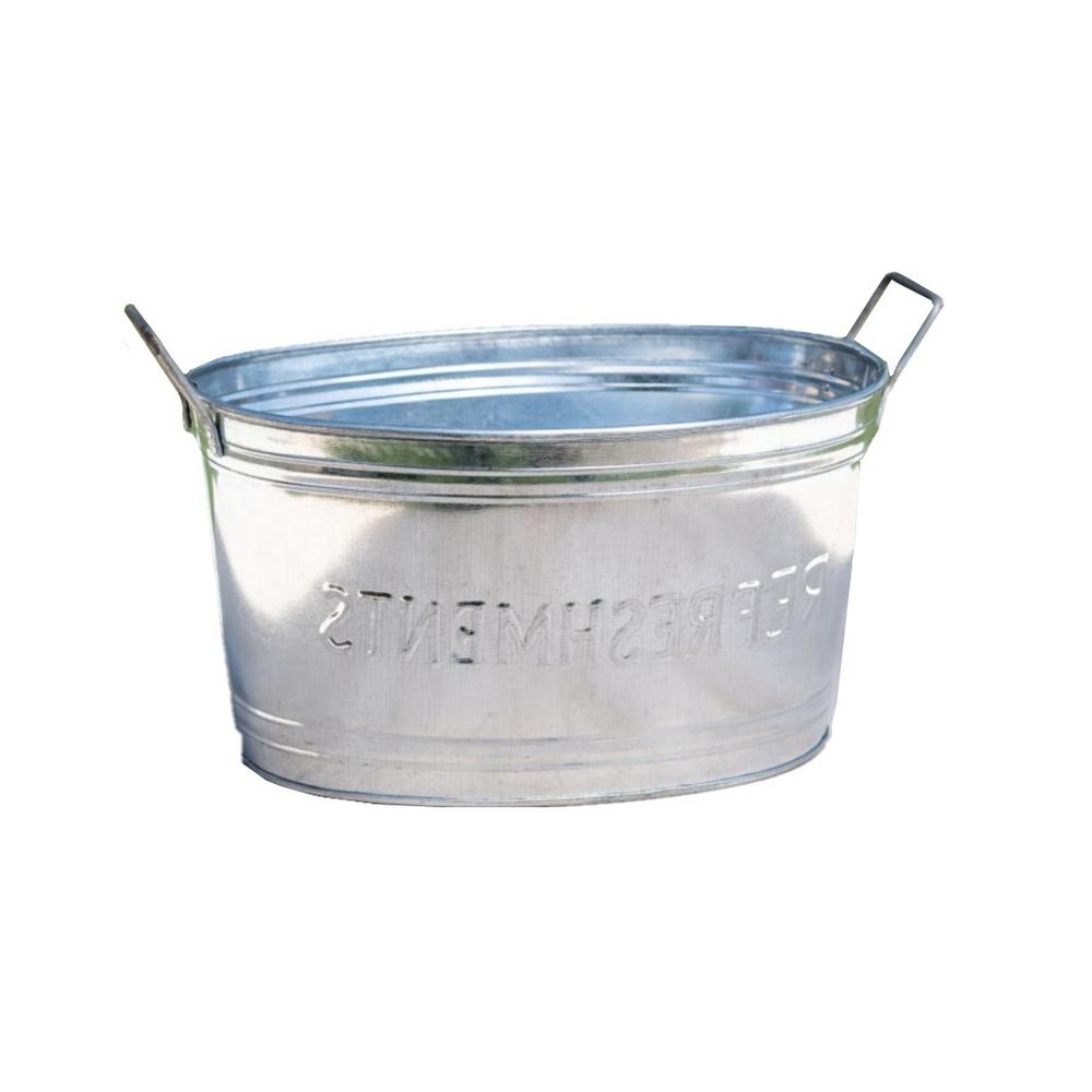 Refreshments Oval Stainles Steel Galvanized Beverage Tub - 384109. Picture 1