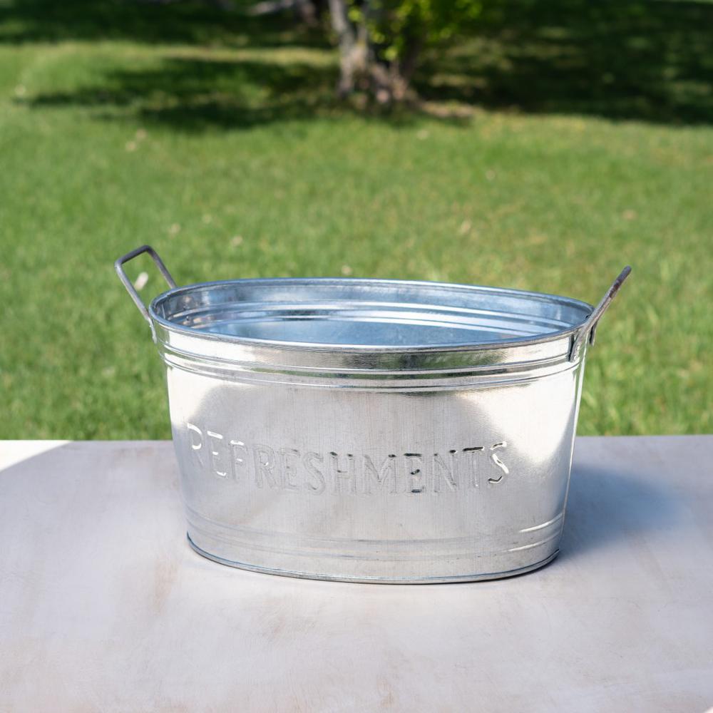 Refreshments Oval Stainles Steel Galvanized Beverage Tub - 384109. Picture 2