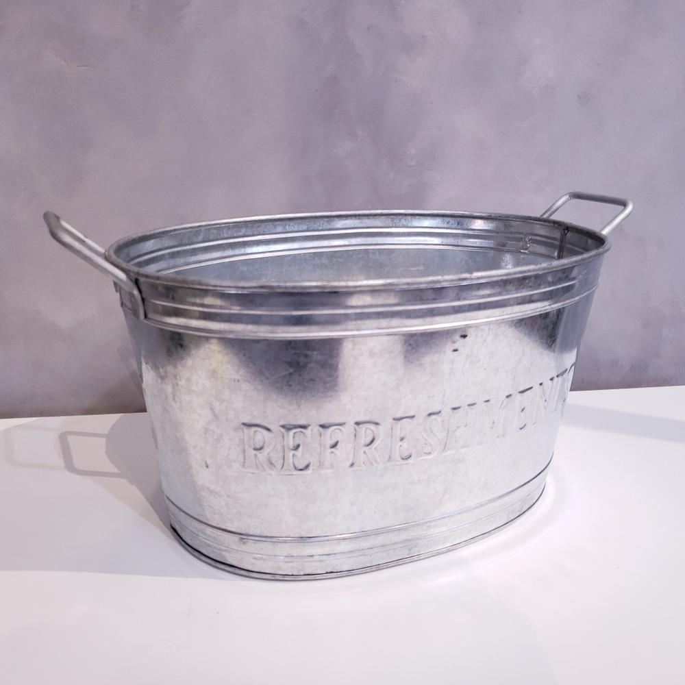 Refreshments Oval Stainles Steel Galvanized Beverage Tub - 384109. Picture 3