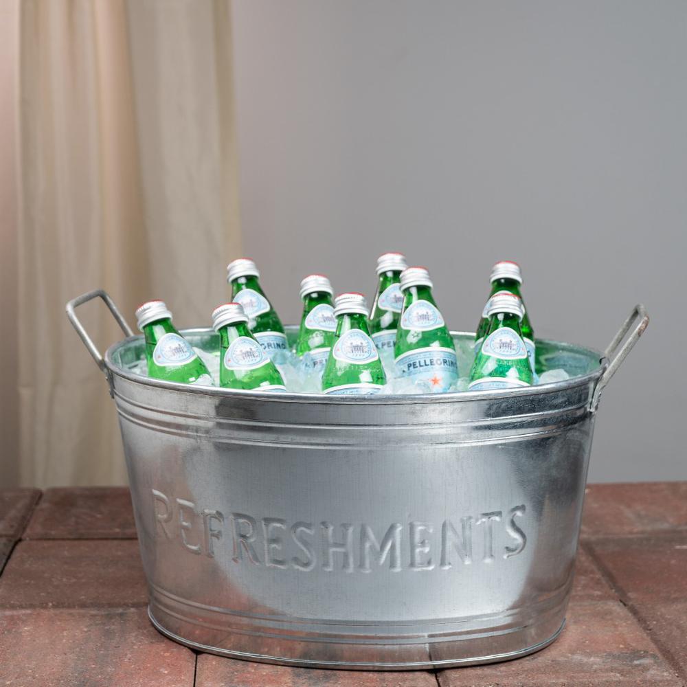 Refreshments Oval Stainles Steel Galvanized Beverage Tub - 384109. Picture 5