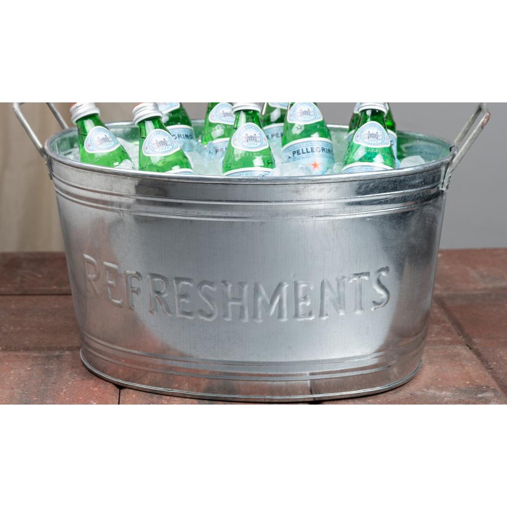 Refreshments Oval Stainles Steel Galvanized Beverage Tub - 384109. Picture 6
