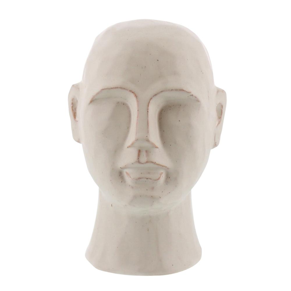 8" Matte White Ceramic Bust Decorative Sculpture - 384115. Picture 1
