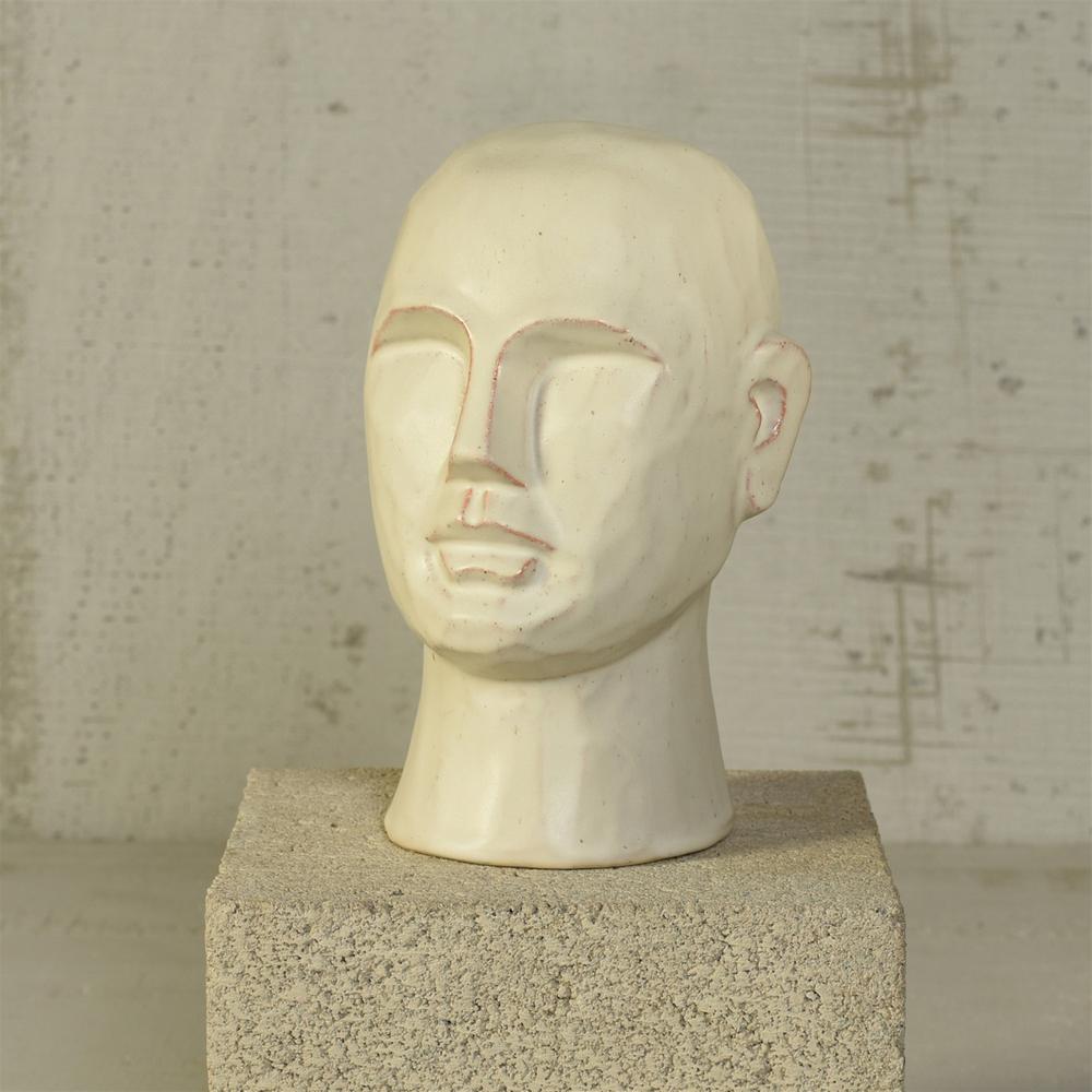 8" Matte White Ceramic Bust Decorative Sculpture - 384115. Picture 2