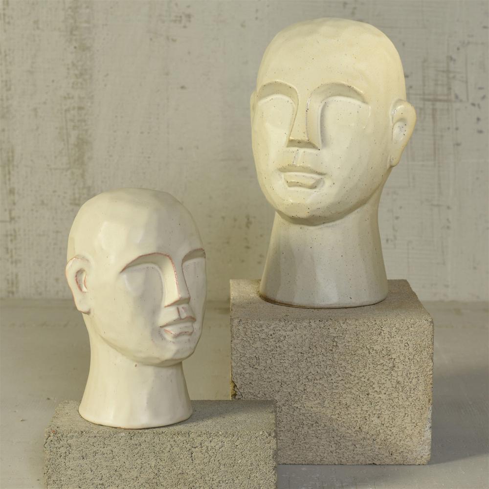 8" Matte White Ceramic Bust Decorative Sculpture - 384115. Picture 3