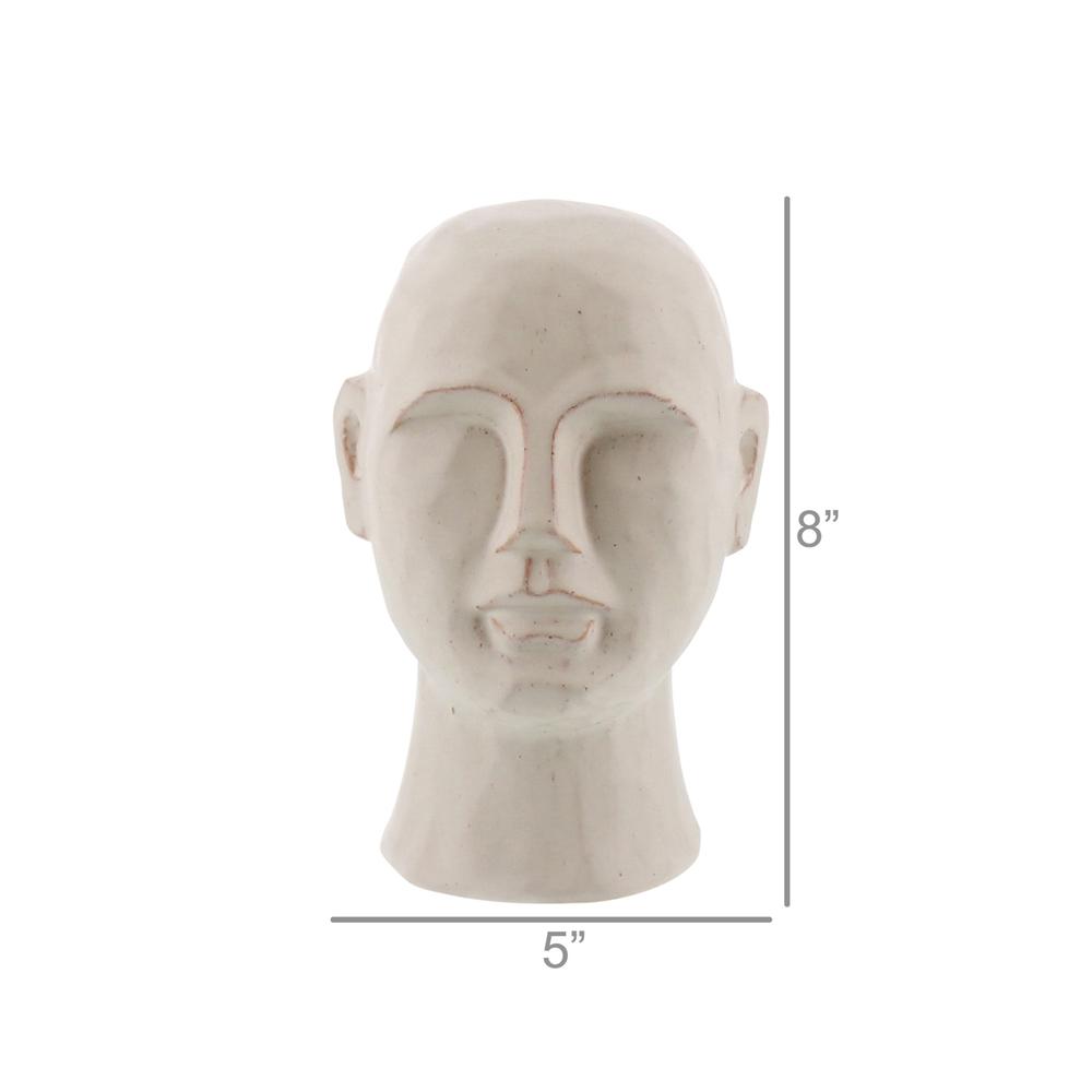 8" Matte White Ceramic Bust Decorative Sculpture - 384115. Picture 4