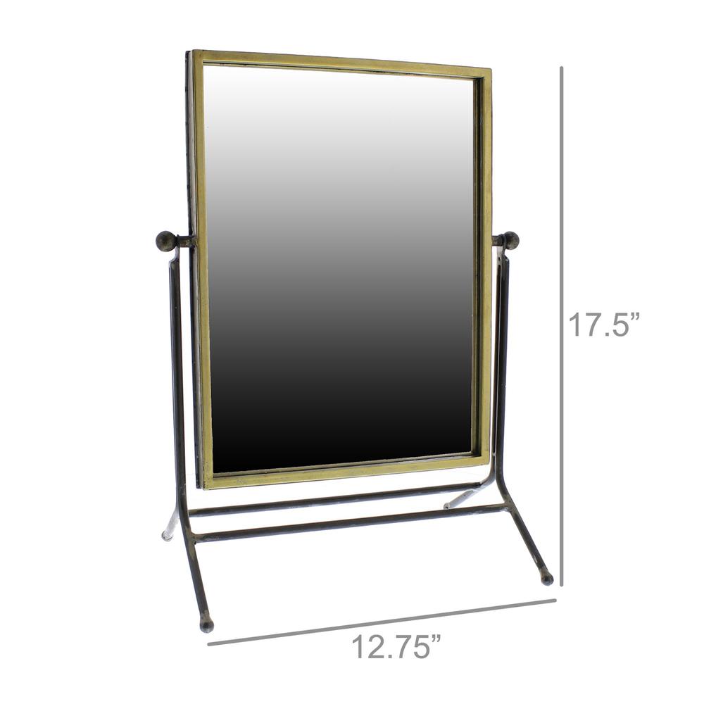 Rustic Goldtone Rectangular Vanity Mirror - 384116. Picture 4