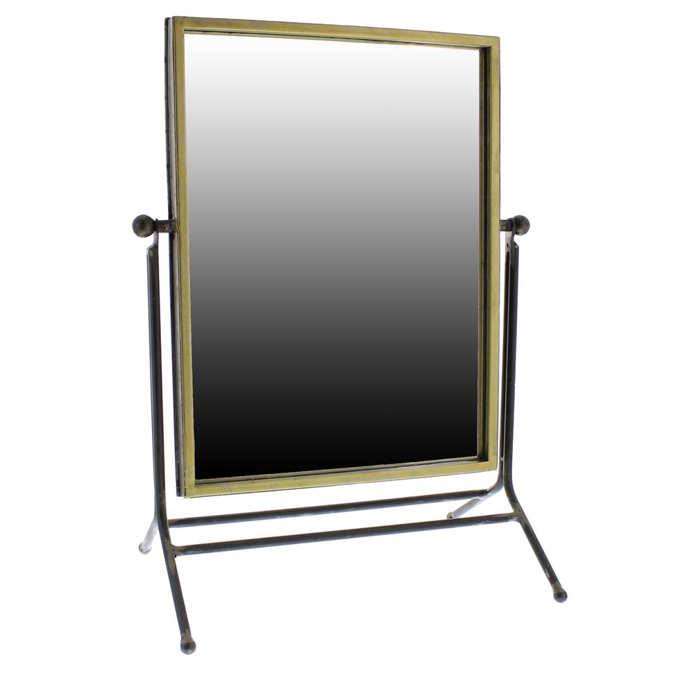 Rustic Goldtone Rectangular Vanity Mirror - 384116. Picture 5
