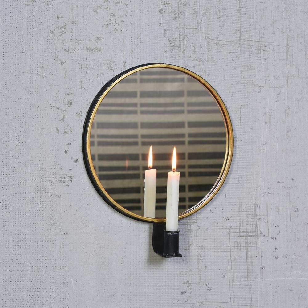 Rustic Gold Round Mirror Sconce - 384118. Picture 4