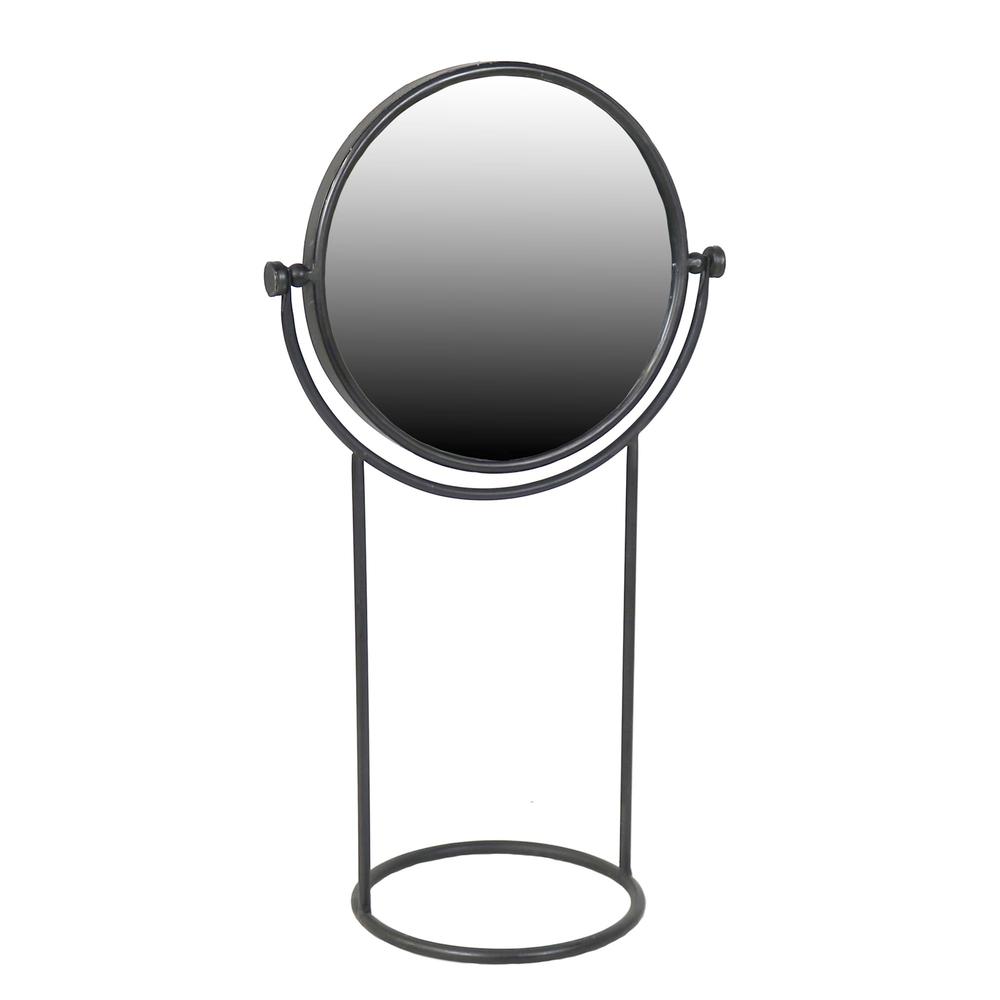 Black Tabletop Standing Round Vanity Mirror - 384124. Picture 1