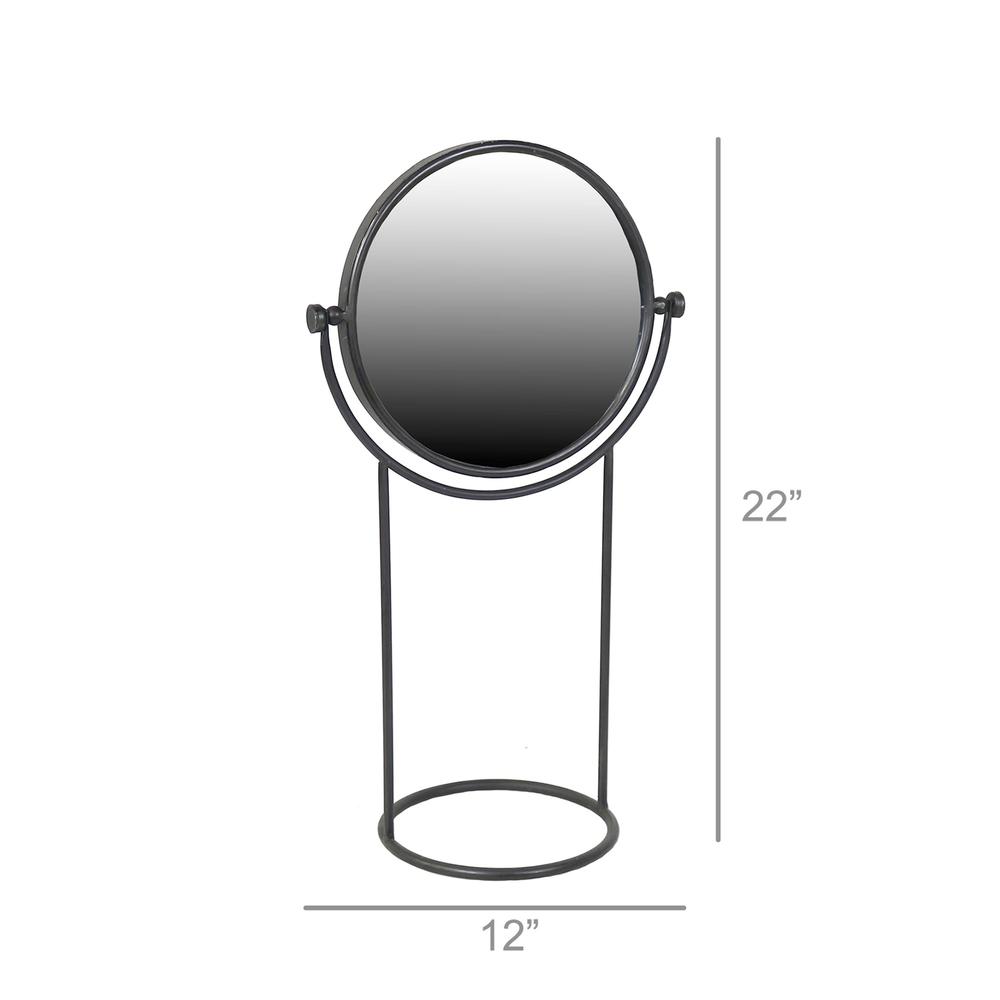Black Tabletop Standing Round Vanity Mirror - 384124. Picture 2