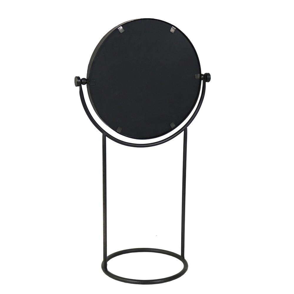Black Tabletop Standing Round Vanity Mirror - 384124. Picture 3