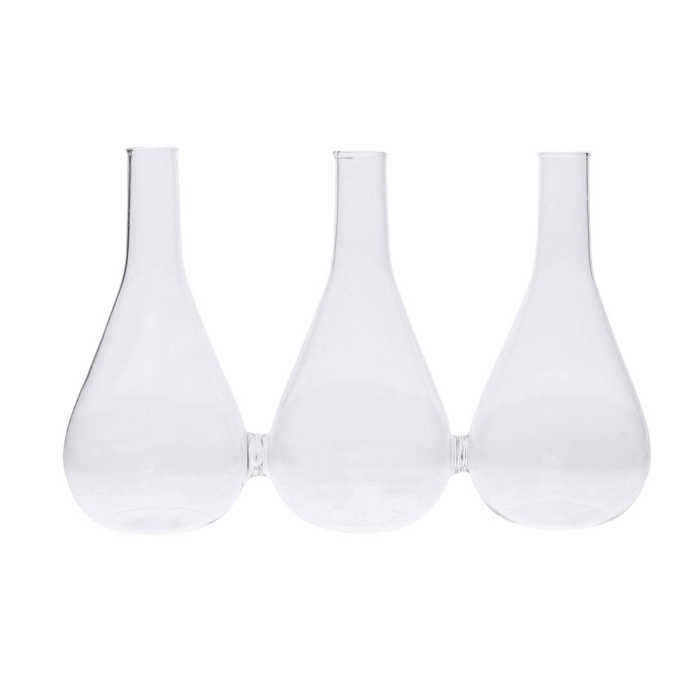 Trio Set of Three Joined Glass Posy Vases - 384128. Picture 1