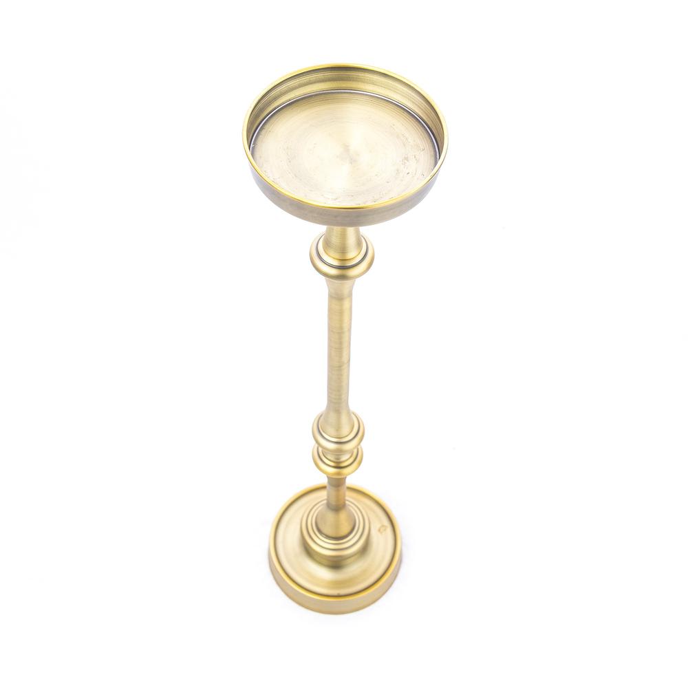 Brushed Gold Finish Drink Size Accent Table - 384132. Picture 1