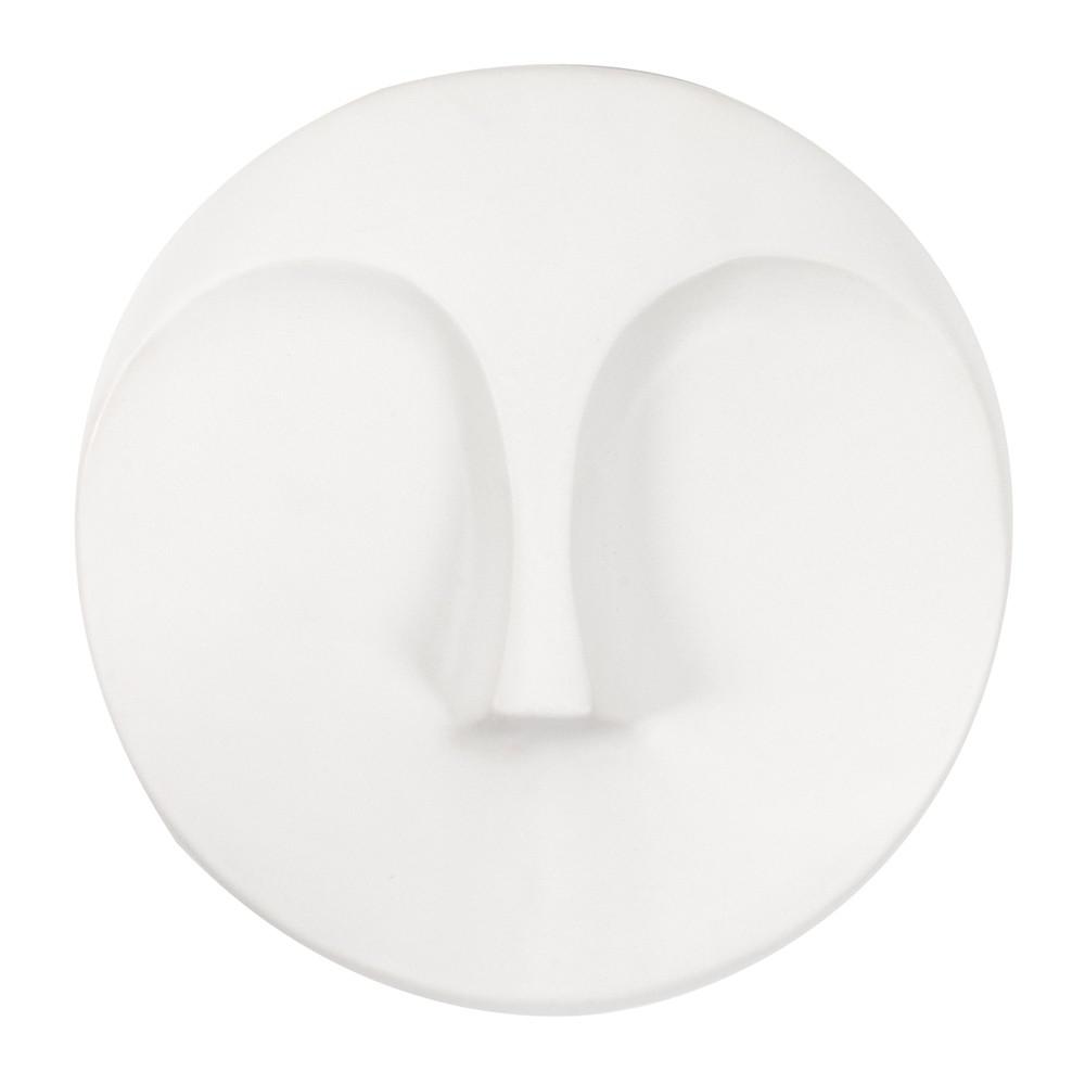 Matte White Round Face Wall Sculpture - 384170. Picture 1