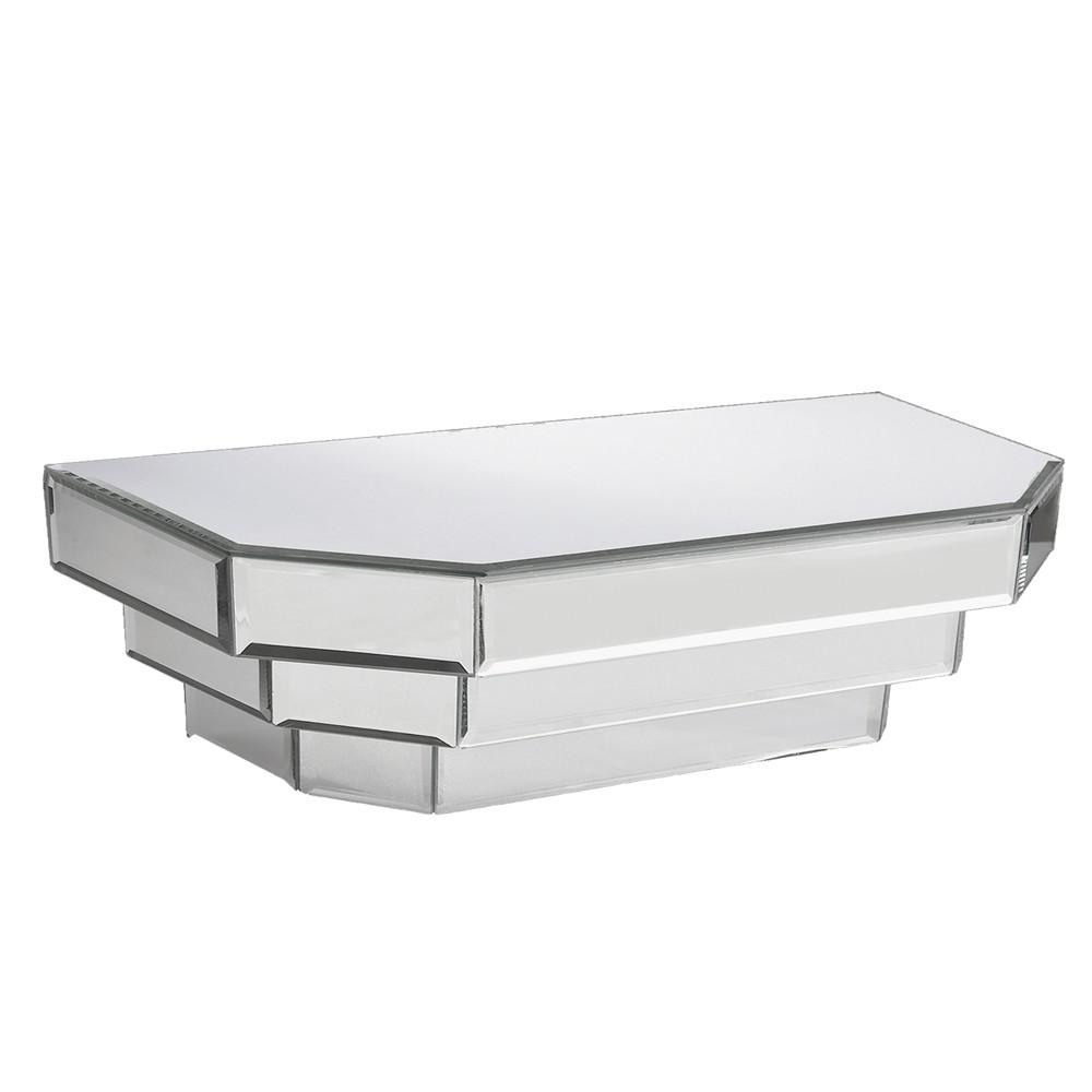 Contemporary Floating Mirrored Glass Stepped Shelf - 384172. Picture 1