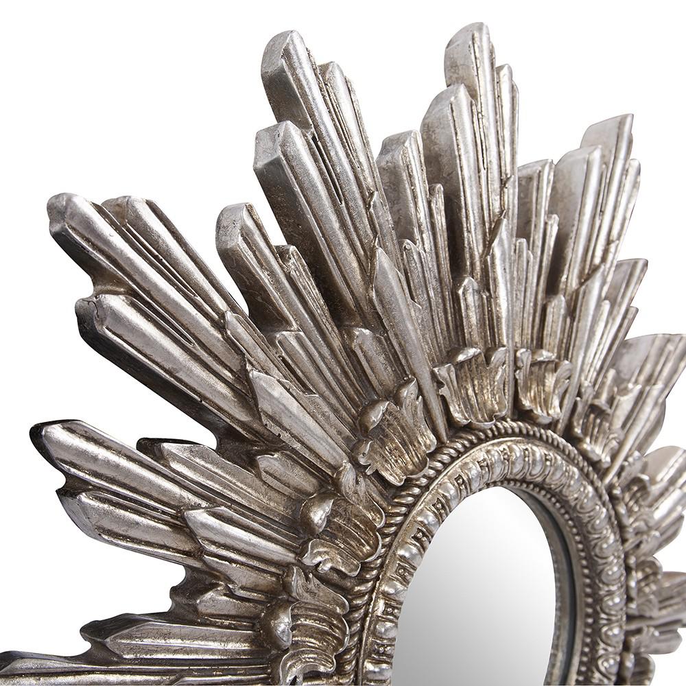 Oval Antiqued Silver Leaf Finish Mirror - 384176. Picture 4