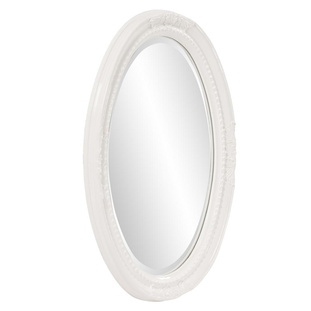 Oval Mirror In A Glossy White Wood Frame - 384179. Picture 3