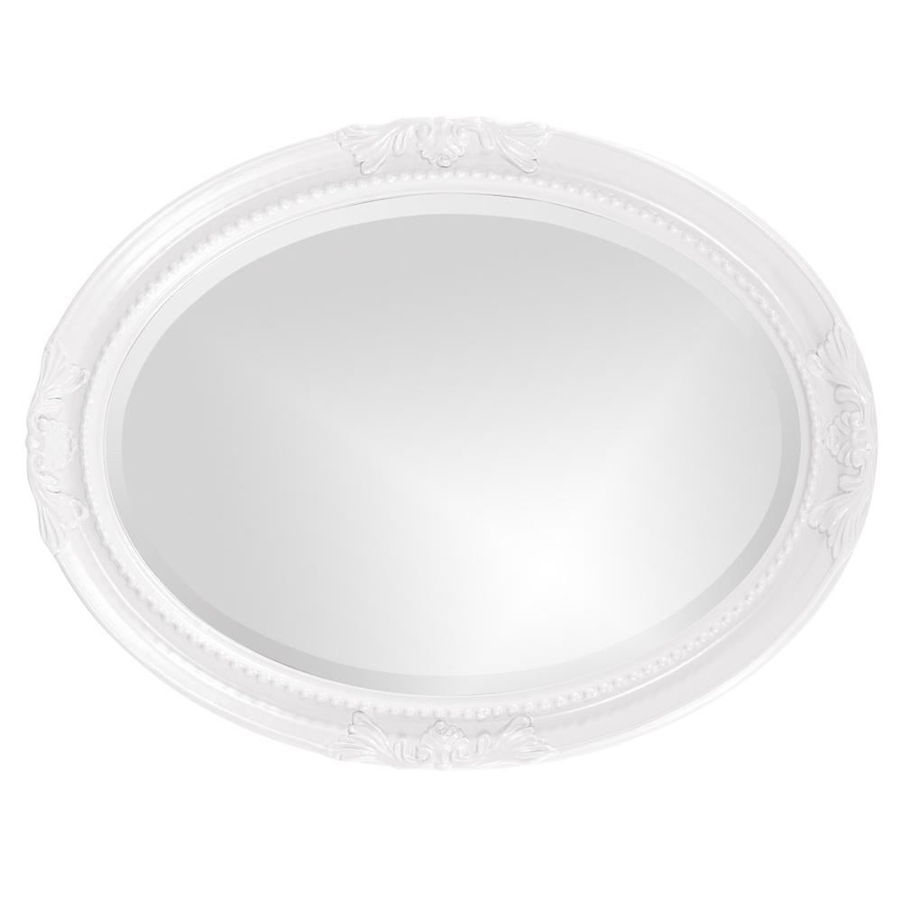 Oval Mirror In A Glossy White Wood Frame - 384179. Picture 4