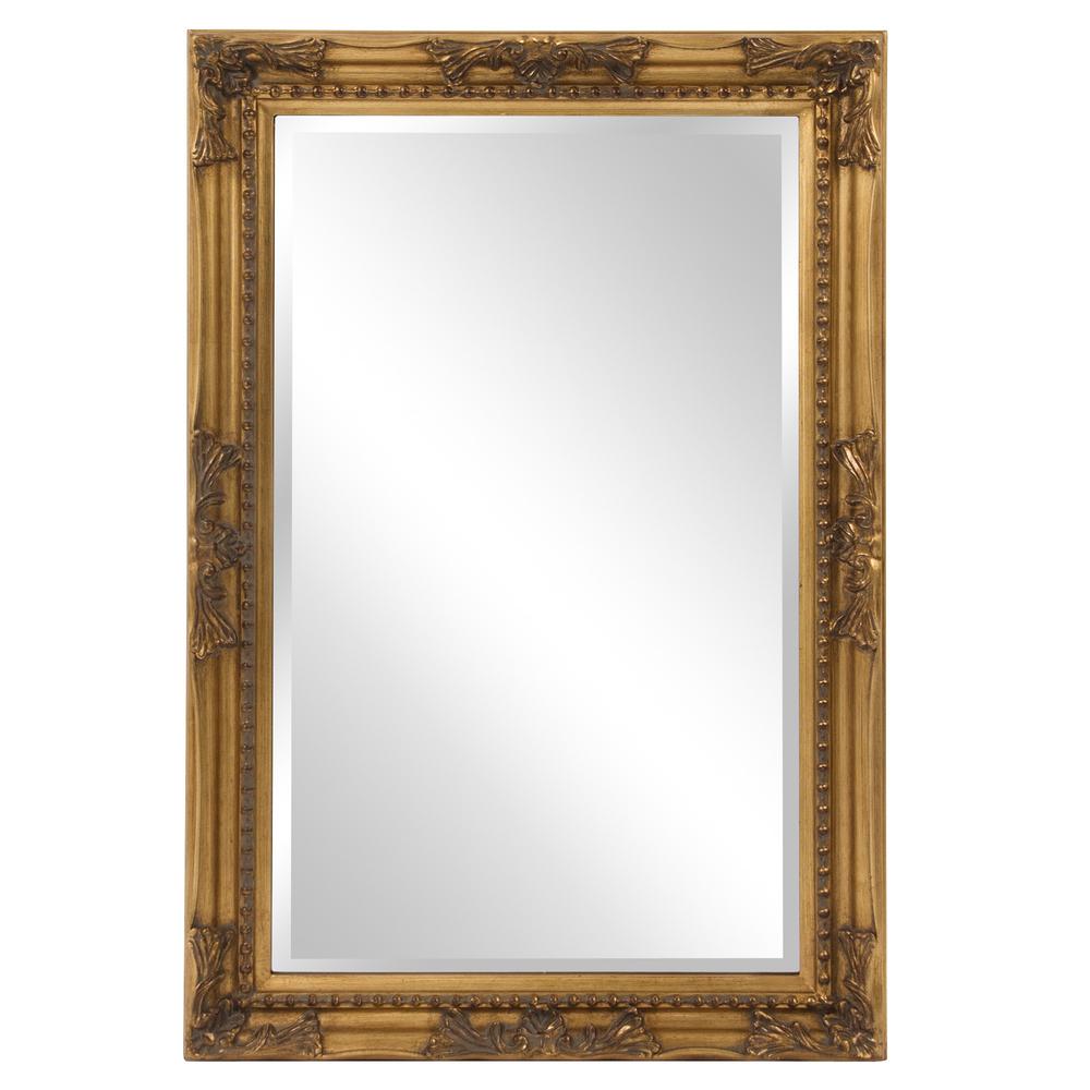 Rectangular Antiqued Gold Wood Frame Mirror - 384182. Picture 1