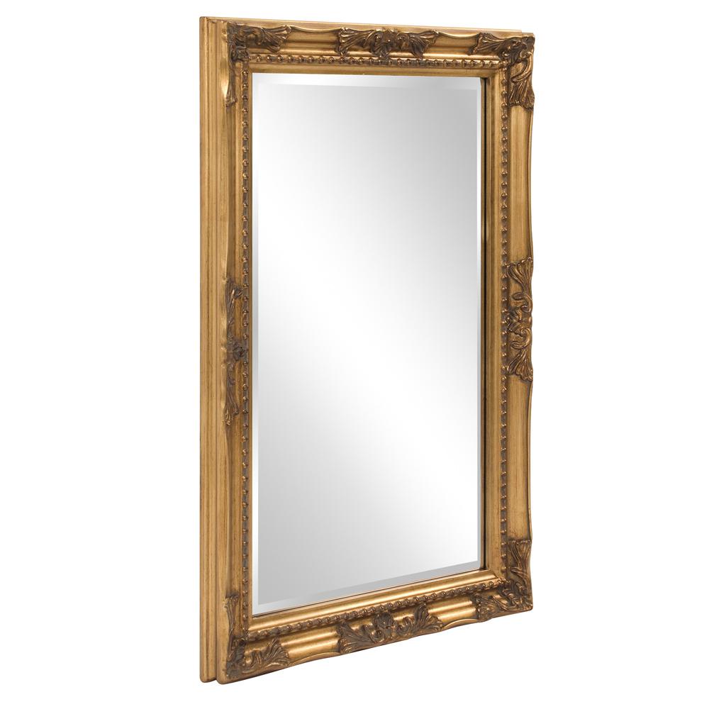 Rectangular Antiqued Gold Wood Frame Mirror - 384182. Picture 3
