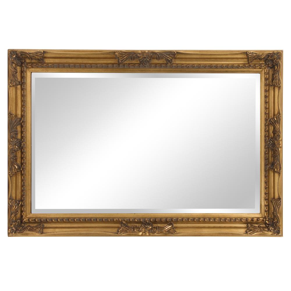 Rectangular Antiqued Gold Wood Frame Mirror - 384182. Picture 4