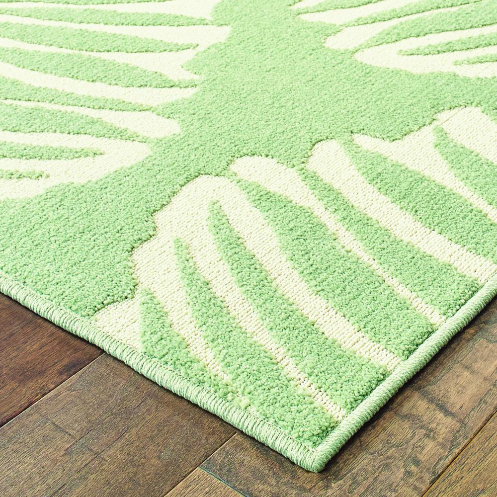 9' x 12' Tropical Light Green Ivory Palms Indoor Outdoor Rug - 384230. Picture 2